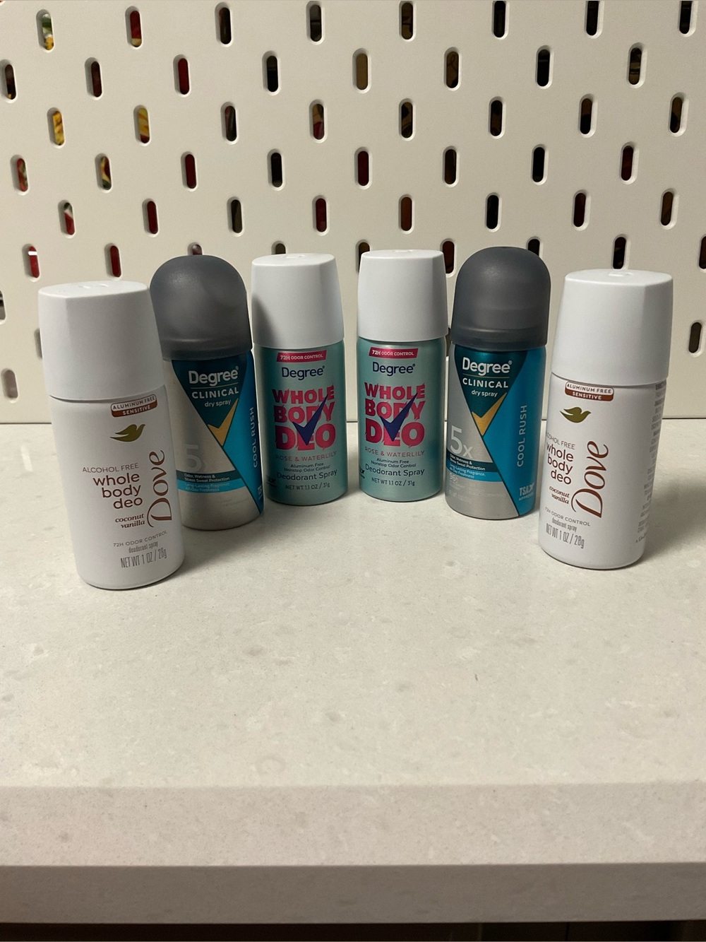 6pcs MIX Alcohol-Free Whole Body Deo Spray - White